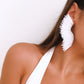 Large white wing earrings