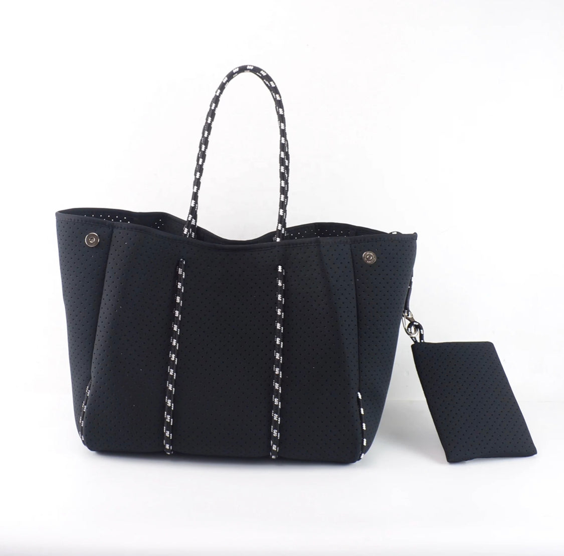 Black neoprene star tote