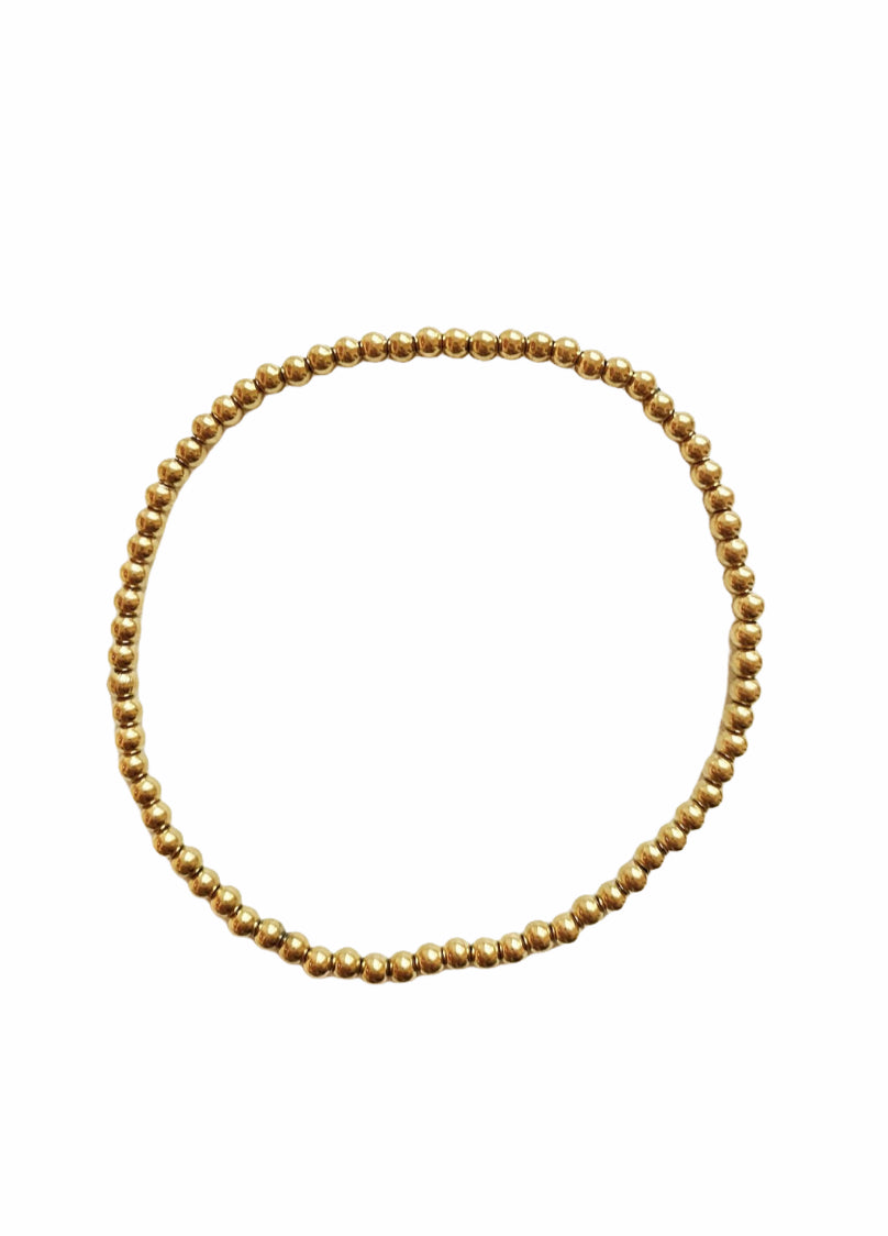 3mm gold bead bracelet