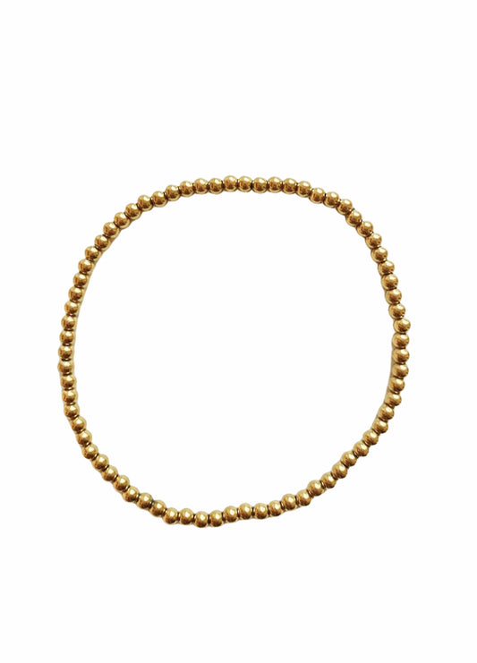 3mm gold bead bracelet