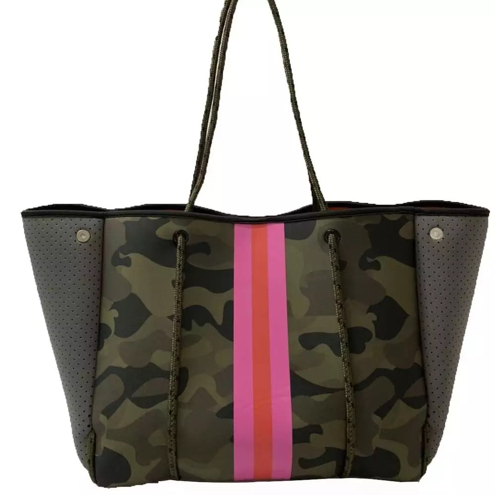 Camo pink stripe bag