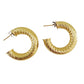 Gold Textured Tube Hoops